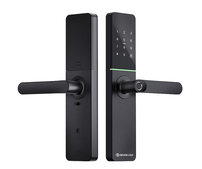 Розумний дверний біометричний замок SEVEN LOCK SL-7779BFW black (без врізної частини)