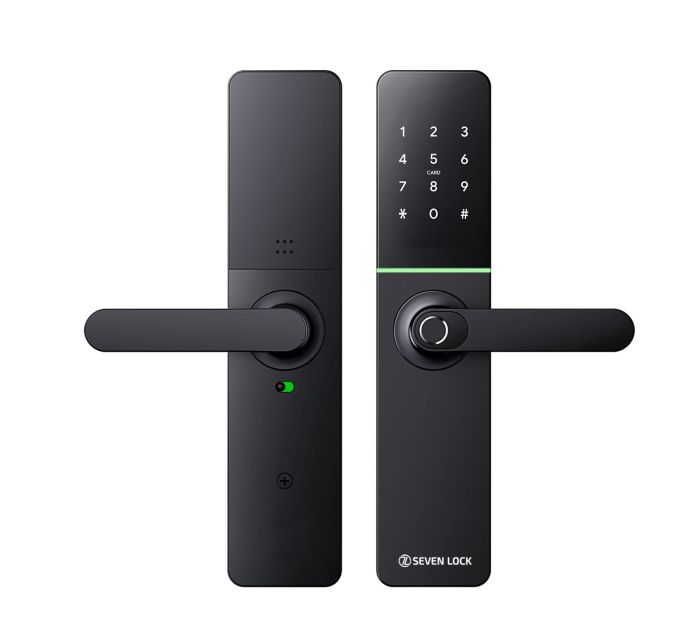 Розумний дверний біометричний замок SEVEN LOCK SL-7779BFW black (без врізної частини)