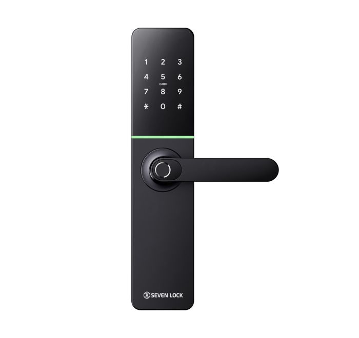 Розумний дверний біометричний замок SEVEN LOCK SL-7779BFW black (без врізної частини)