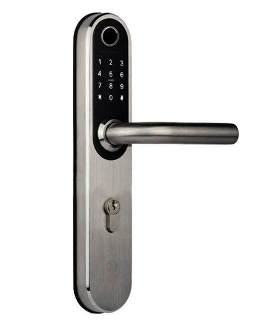 Розумний дверний біометричний замок SEVEN LOCK SL-7768BF (85мм) silver (без врізної частини)