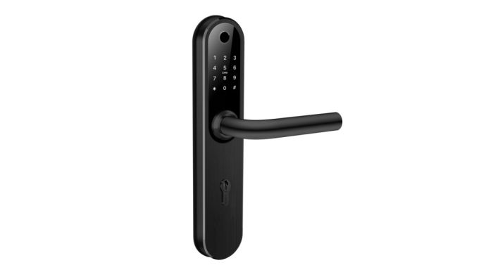Розумний дверний біометричний замок SEVEN LOCK SL-7768BF (85мм) black (без врізної частини)