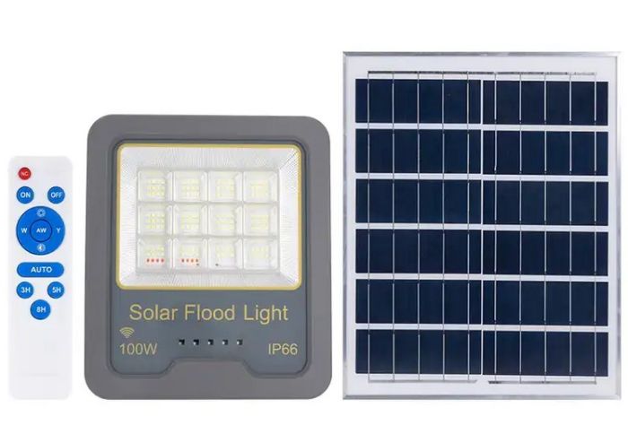 LED Прожектор VARGO на сонячній батареї 100W з датчиком руху