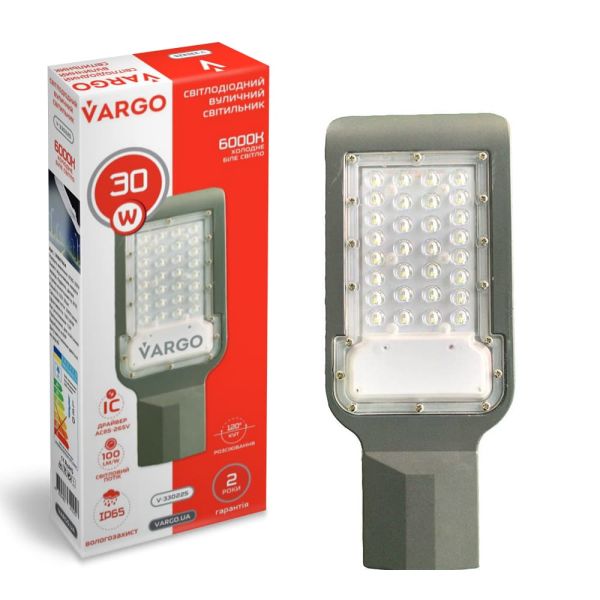LED вуличний світильник VARGO 30W 6500K, 220V 3300lm (330225)