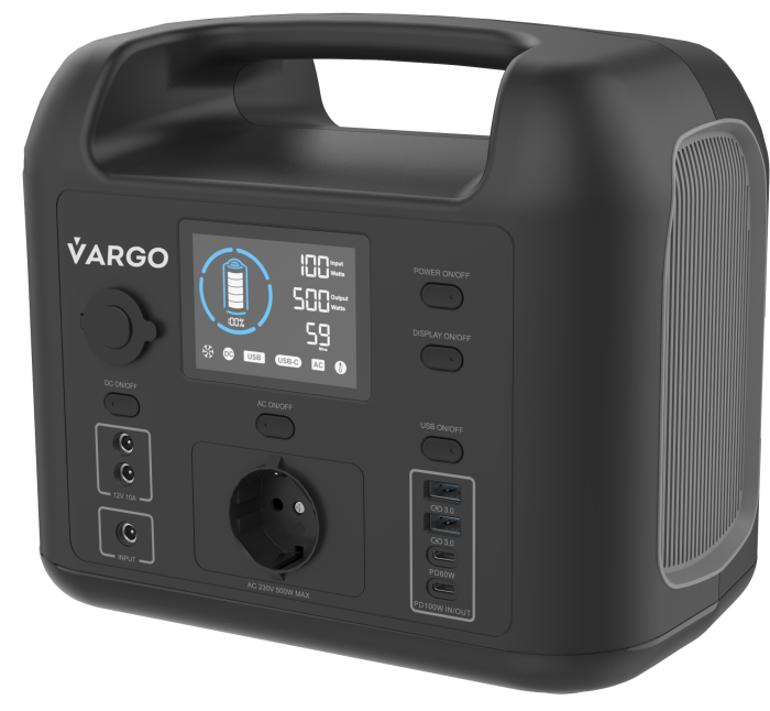 Зарядна станція VARGO VRG 7834 500Вт / 518Вт*год / 162000mAh