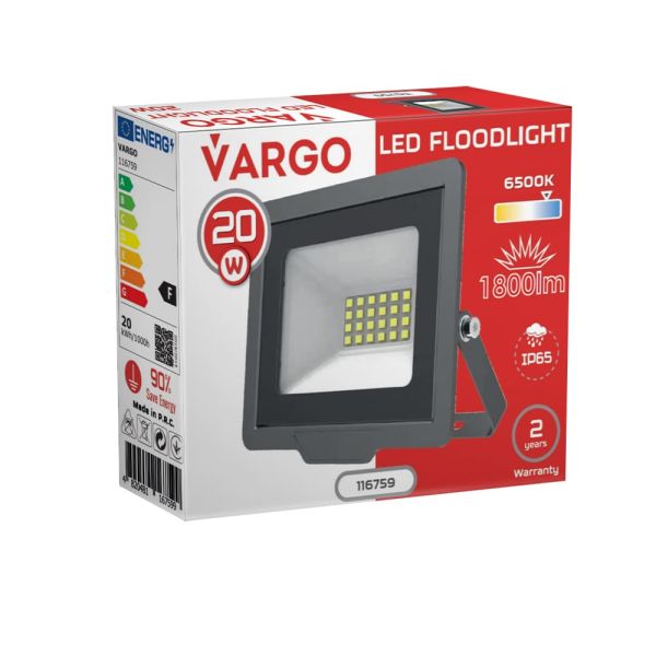 LED прожектор VARGO 20W 220V 1800lm 6500K NOVA (116759)
