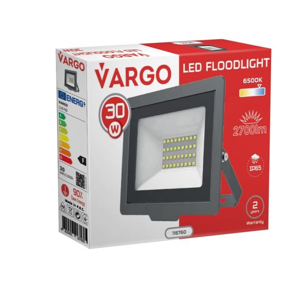 LED  прожектор VARGO 30W 220V 2700lm 6500K NOVA (116760)