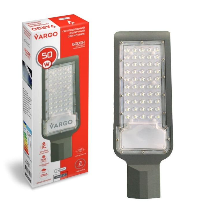 LED вуличний світильник VARGO 50W 6500K, 220V 5500lm (330226)