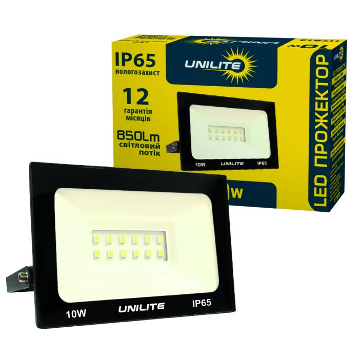 Світлодіодний LED прожектор UNILITE 10W 220V 850lm 6500K (UL-117913) (Світлодіодні прожектори)