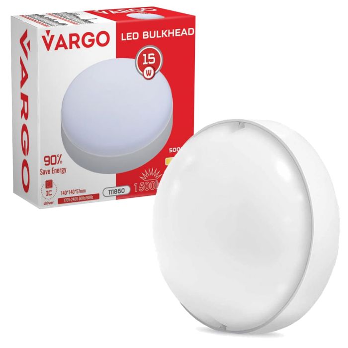 Свiтлодiодний свiтильник VARGO ЖКХ 20W 6500K коло 2000lm IP54 Розмір: 170x170x57мм (111861)