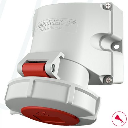 Розетка настінна 32A 4п 6г 400В, IP67, MENNEKES (артикул 9372)