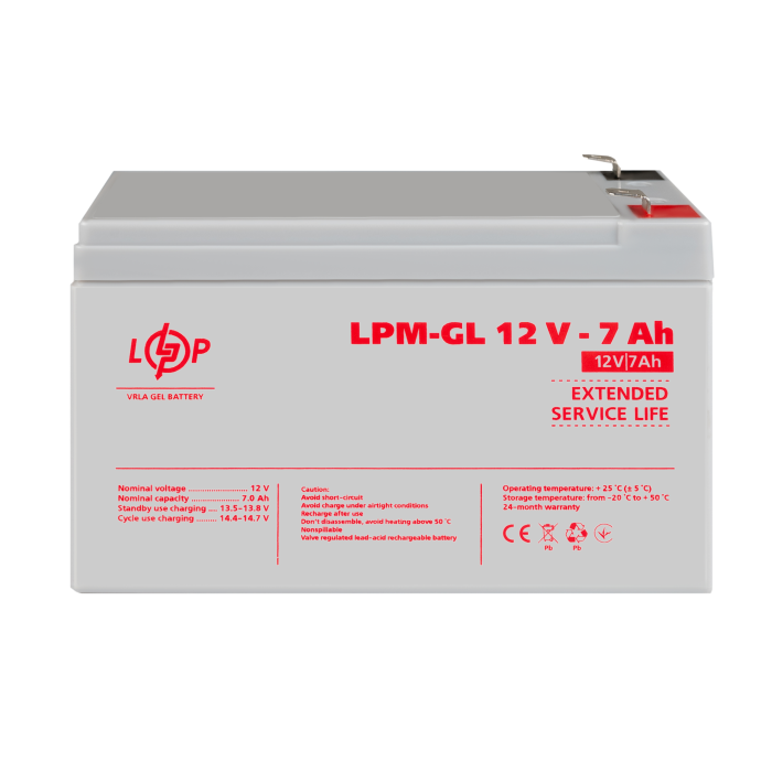 Акумулятор гелевий LPM-GL 12V - 7 Ah