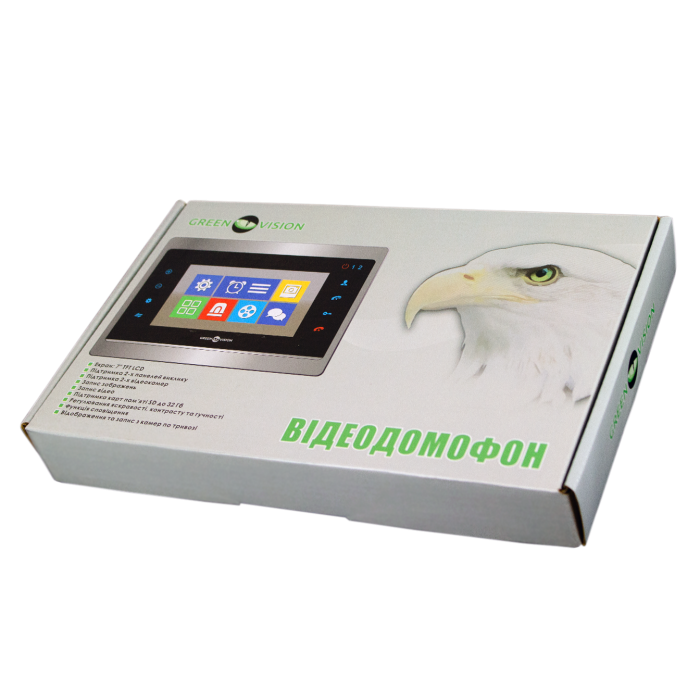 Кольоровий AHD відеодомофон GV-055-AHD-J-VD7SD silver