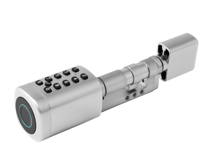 Розумний дверний біометричний замок (циліндр) SEVEN LOCK SL-7773BF silver (40-106 мм)