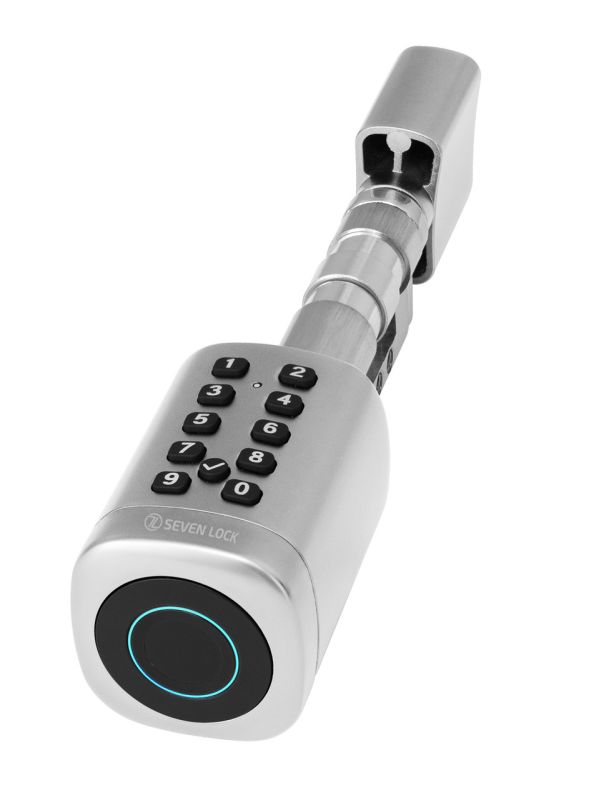 Розумний дверний біометричний замок (циліндр) SEVEN LOCK SL-7773BF silver (40-106 мм)