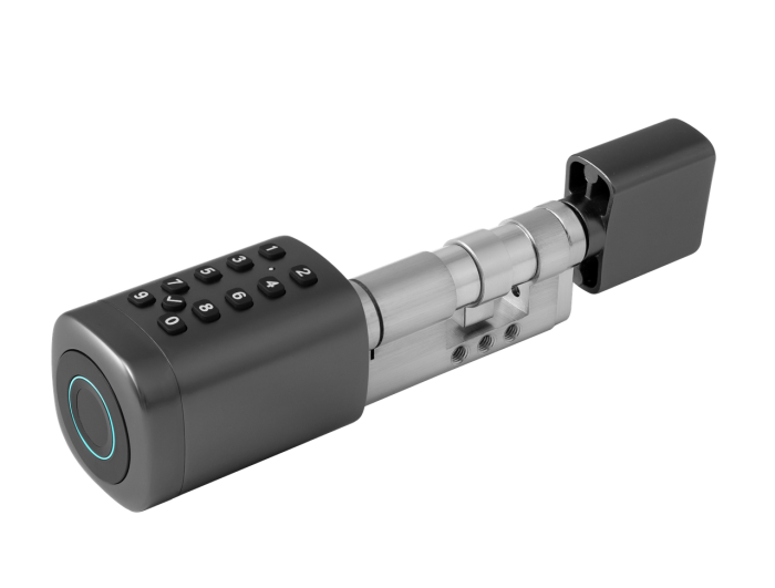 Розумний дверний біометричний замок (циліндр) SEVEN LOCK SL-7773BF black (40-106 мм)
