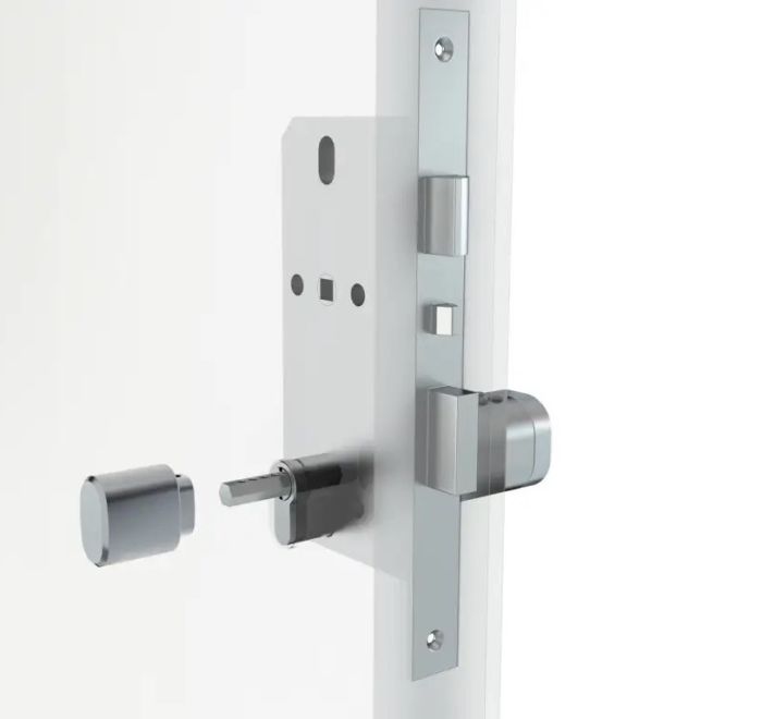 Розумний дверний біометричний замок (циліндр) SEVEN LOCK SL-7773BF black (40-106 мм)