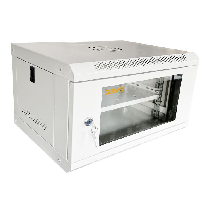 Шафа настінна серверна GEAR 6U 600x600х300 мм сірий із полицею (GWMSN-6U-600-600G)