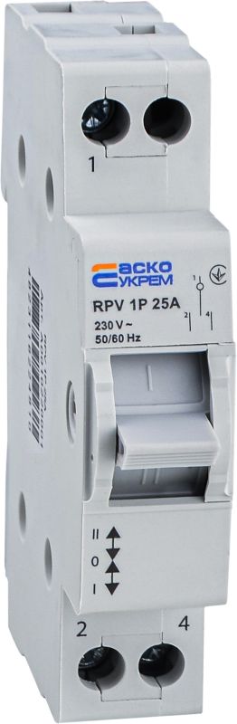 Ручний перемикач вводу (І-0-ІІ) RPV 1P 25A АСКО