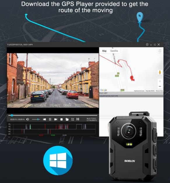 Боді камера BOBLOV B4K1, GPS, 128GB (1255)