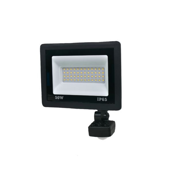 Прожектор світлодіодний Lightwell LW-FL-B-50-S 50 W з датчиком руху