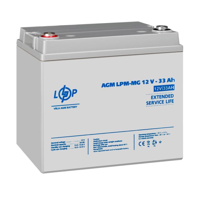 Акумулятор мультигелевий LPM-MG 12V - 33 Ah Уцінка 04.2025