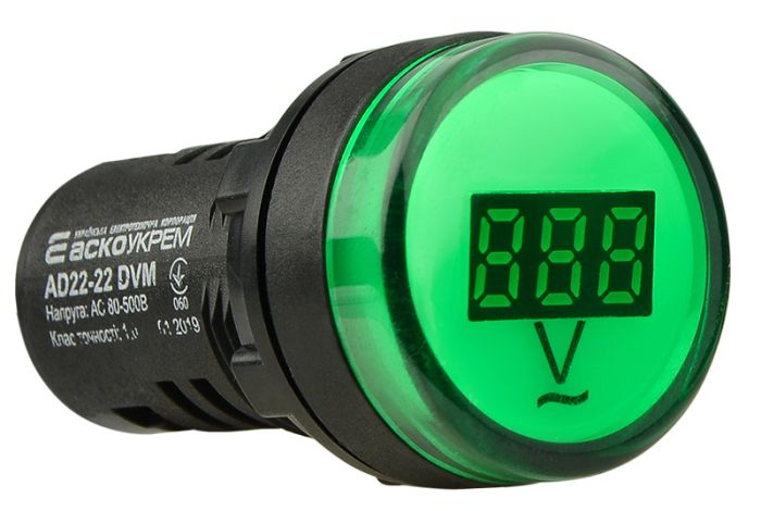 Цифровий вимірювач напруги AD22-22DVM AC 80-500В (зелений)