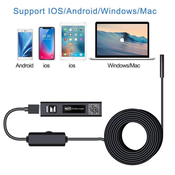 WiFi ендоскоп F150 HD 1200P 2Mp жорсткий [1 метр] (1088)