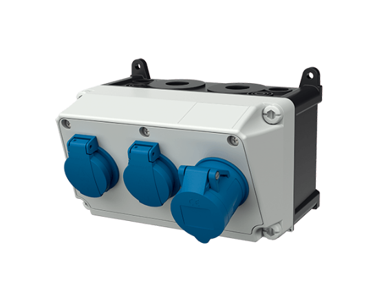 Комбінований модуль AMAXX 130x225 мм з роз'ємами 1xCEE16А3п 2xSchuko IP44 | MENNEKES, MENNEKES (артикул 910006)