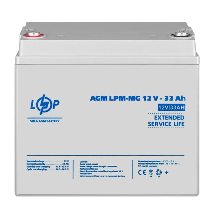 Акумулятор мультигелевий LPM-MG 12V - 33 Ah Уцінка 04.2025