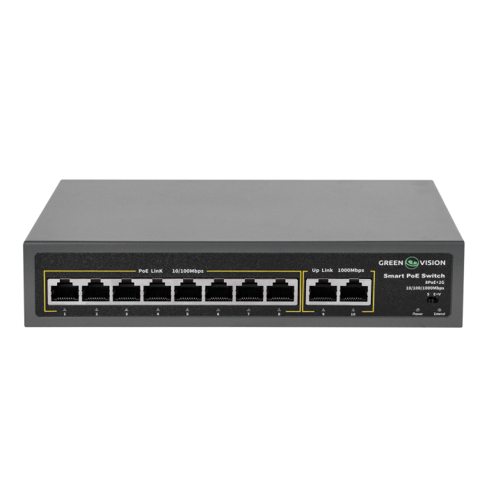 Комутатор мережевий POE GV-007-D-08+2P