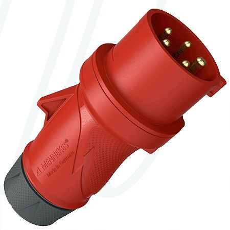 Штекер PowerTOP Xtra з ErgoCONTACT 16А 5п 6г 400В, IP54 червоний, MENNEKES (артикул 13510)