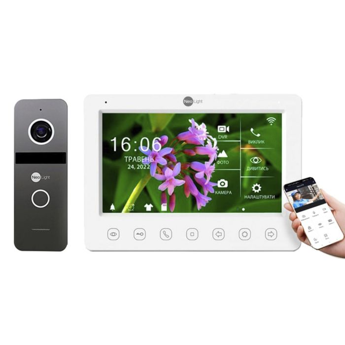 Комплект відеодомофону Neolight NeoKIT HD WiFi Graphite