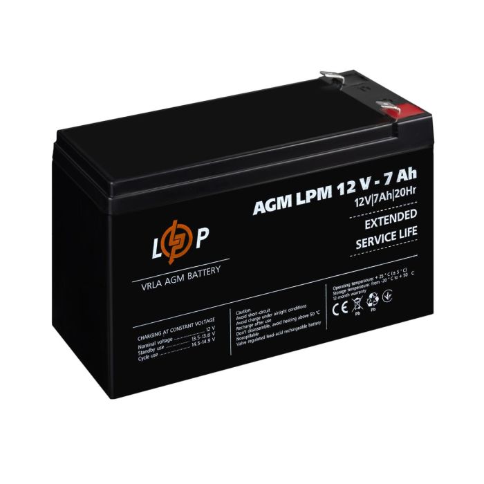 Акумулятор AGM LPM 12V - 7 Ah Уцінка 04.2025