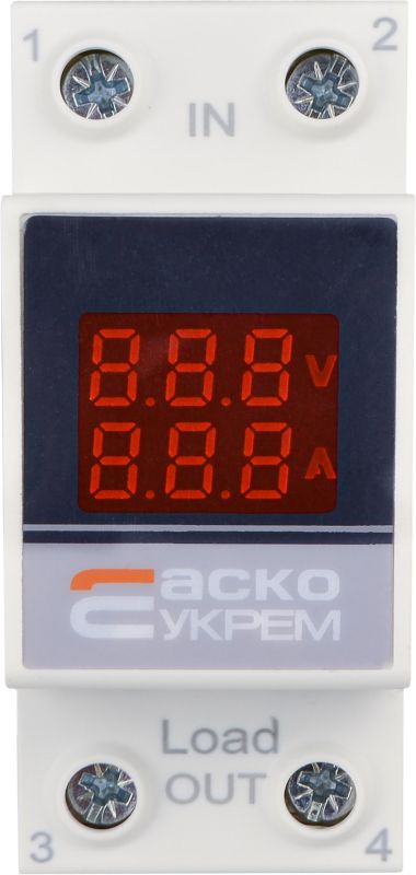 Вольтметр-амперметр модульний цифровий однофазний  VAMD-1  (AC 50-500 V; 1-63 A)  