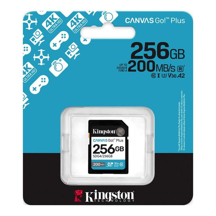 Карта пам'яті SDXC (UHS-1 U3) Kingston Canvas Go! Plus 256Gb class 10 A2 V30 (R200MB/s, W160MB/s) (SDG4/256GB)