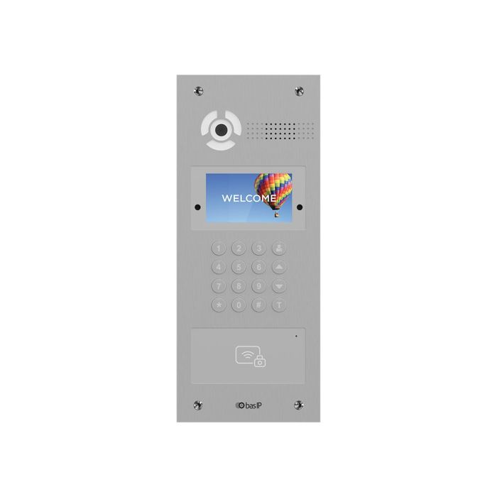 Багатоабонентська гібрідна панель виклику Bas-IP AA-07HFBI silver зі зчитувачем UKEY та розпізнаванням облич для IP-домофонів