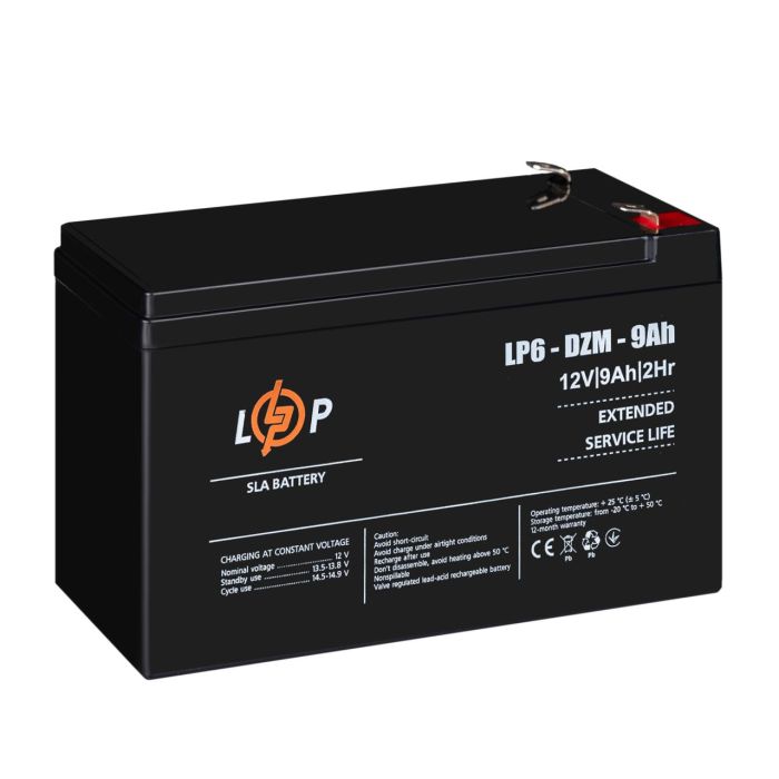 Тяговий свинцево-кислотний AGM акумулятор LP 6-DZM-9 Ah Уцінка 01.2025