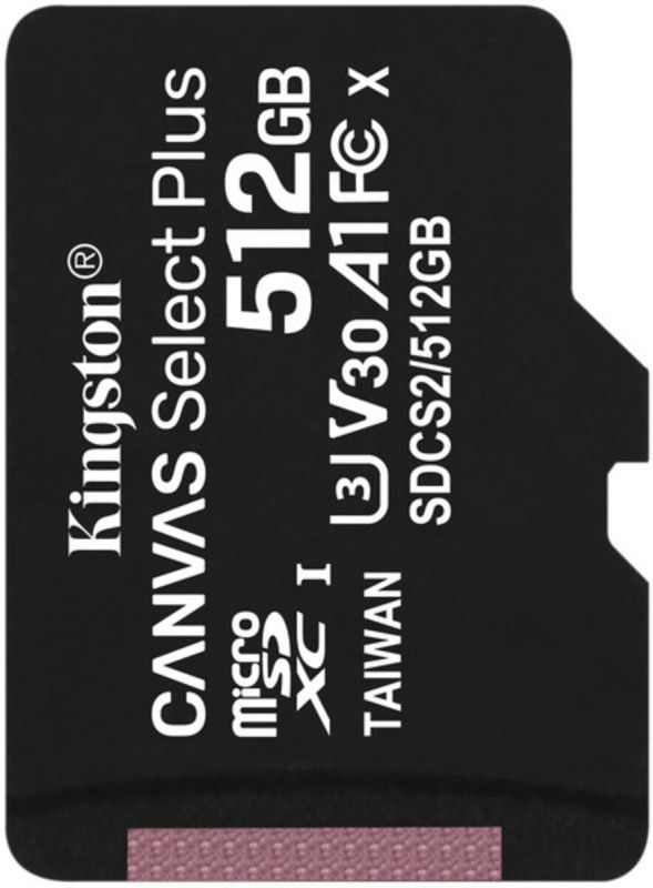 Карта пам'яті microSDXC (UHS-1) Kingston Canvas Select Plus 512Gb class 10 А1 (R-100MB/s) (SDCS2/512GBSP)