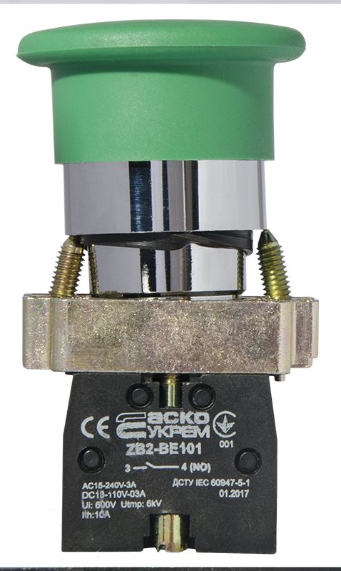 XB2-BC31 Кнопка "грибок" (d 40 мм) "Старт" зелена