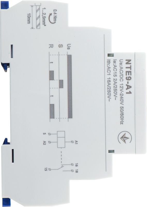 Реле затримки часу на увімкнення NTE9-A1 AC/DC 12-240V