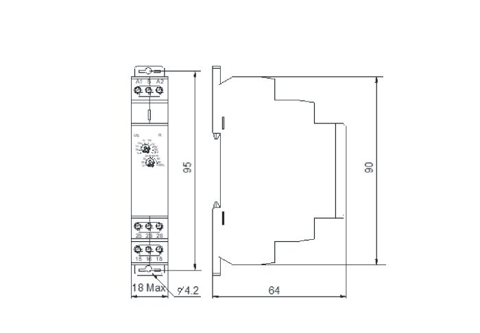Реле затримки часу на вимкнення  NTE9-B2 AC/DC 12-240V