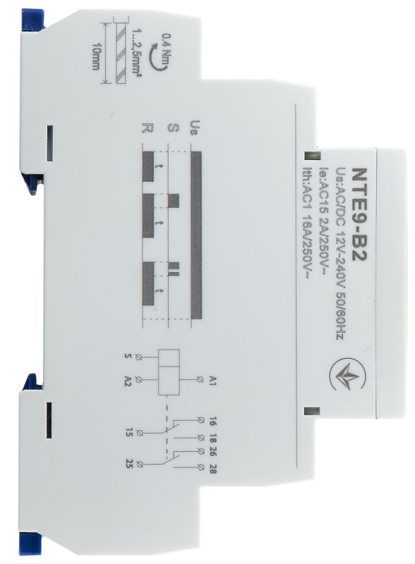 Реле затримки часу на вимкнення  NTE9-B2 AC/DC 12-240V