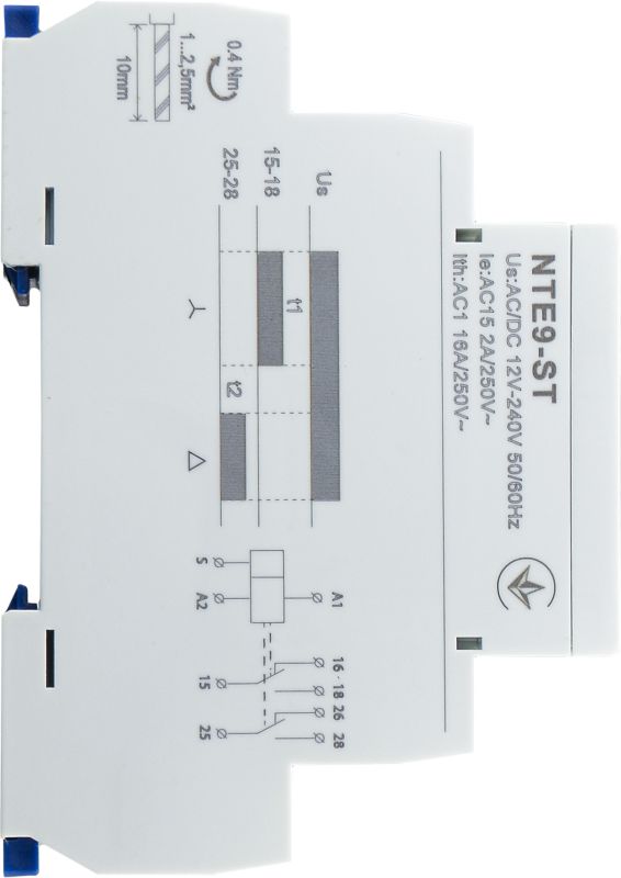 Реле часу зірка/трикутник NTE9-ST AC/DC 12-240V