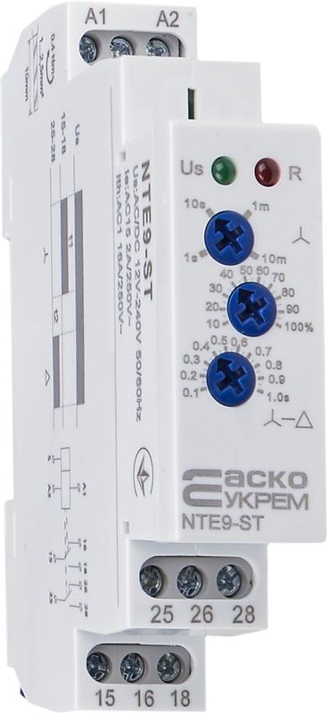 Реле часу зірка/трикутник NTE9-ST AC/DC 12-240V