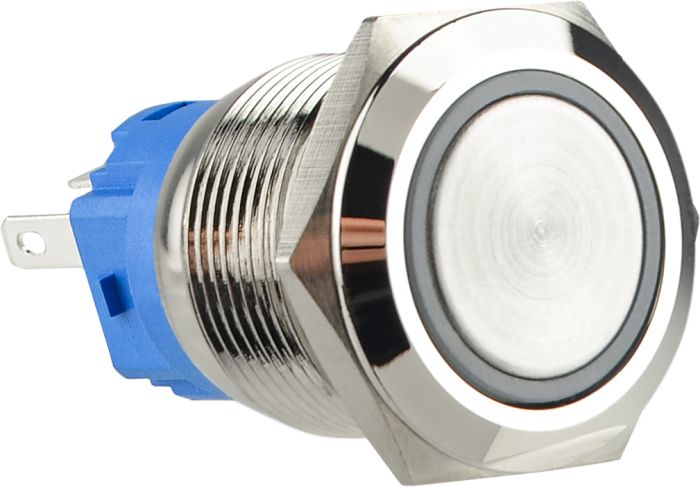 TYJ 19-271  Кнопка металева пласка з підсвічуванням, 1NO+1NC, червона  220V.