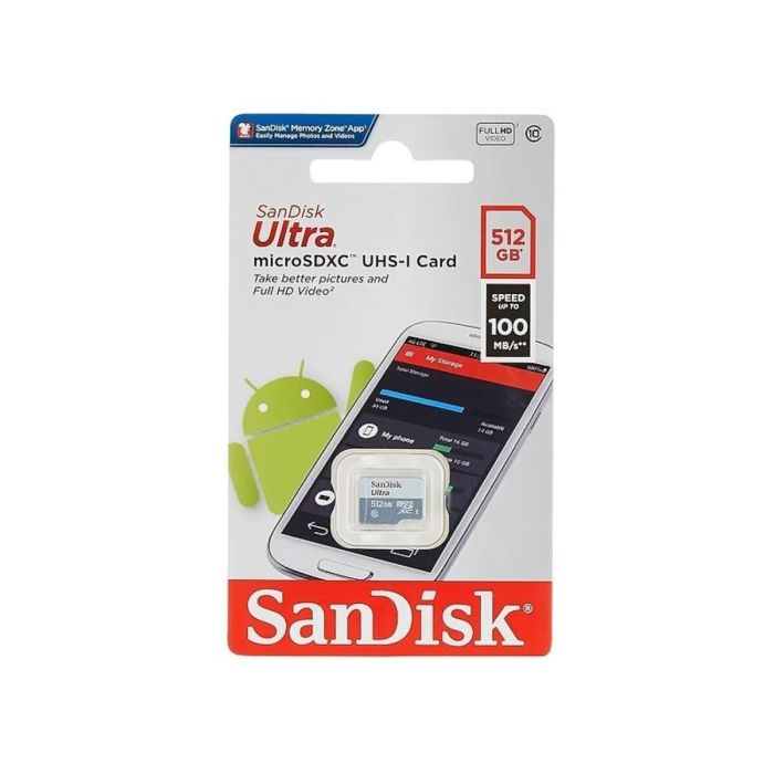 Карта пам'яті microSDXC (UHS-1) SanDisk Ultra 512Gb class 10 A1 (100Mb/s) (SDSQUNR-512G-GN3MN)