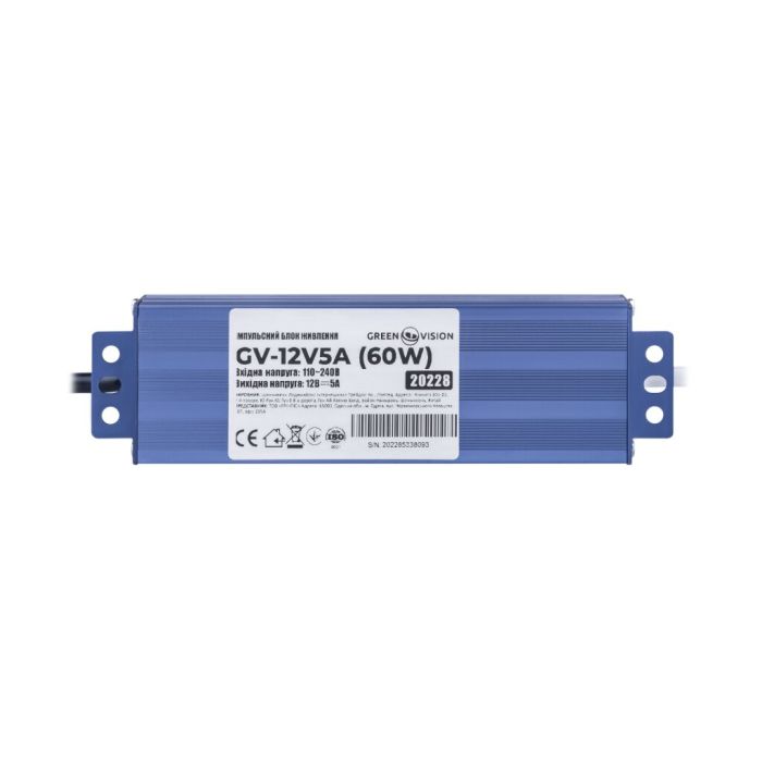 Імпульсний блок живлення герметичний GV-12V5А (60W)