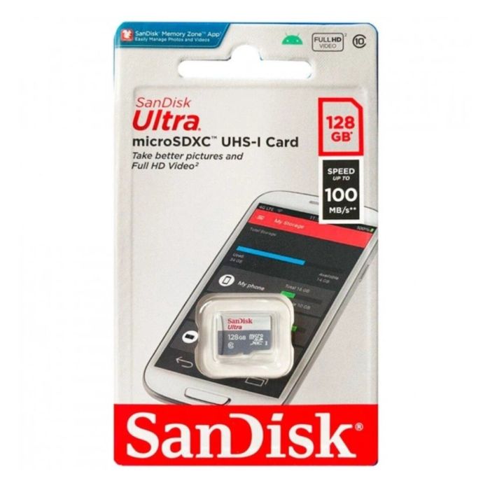 Карта пам'яті microSDXC (UHS-1) SanDisk Ultra 128Gb class 10 A1 (100Mb/s) (4x6 pack size) (SDSQUNR-128G-GN3MN)