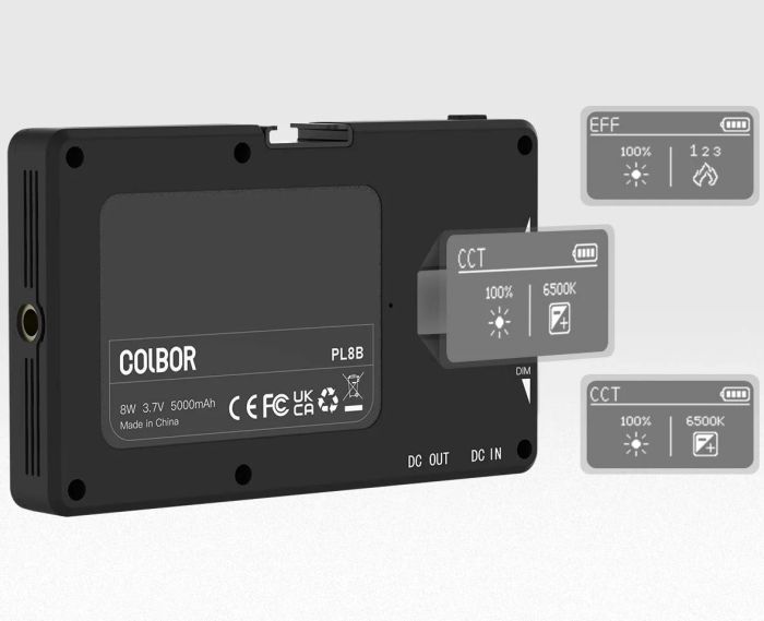 Відеосвітло для камери телефону LED Bi-Color Ra98+ 25000-9000К COLBOR PL8B