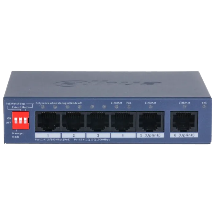 Dahua DH-CS4006-4ET2GT-36 PoE Комутатор 6 портів керований